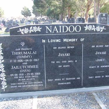 NAIDOO Thirumalai 1926-1967 &amp; Jailutchmee 1931-2009 ::NAIDOO Janaki :: NAIDOO Janaki