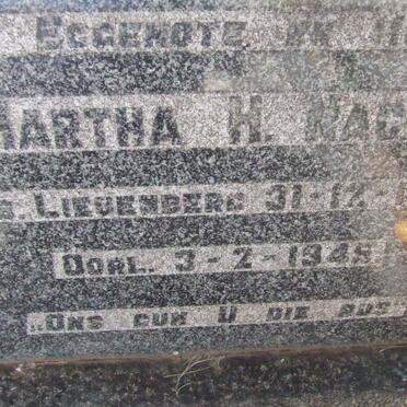 NAGEL Martha H. nee LIEBENBERG 1900-1949