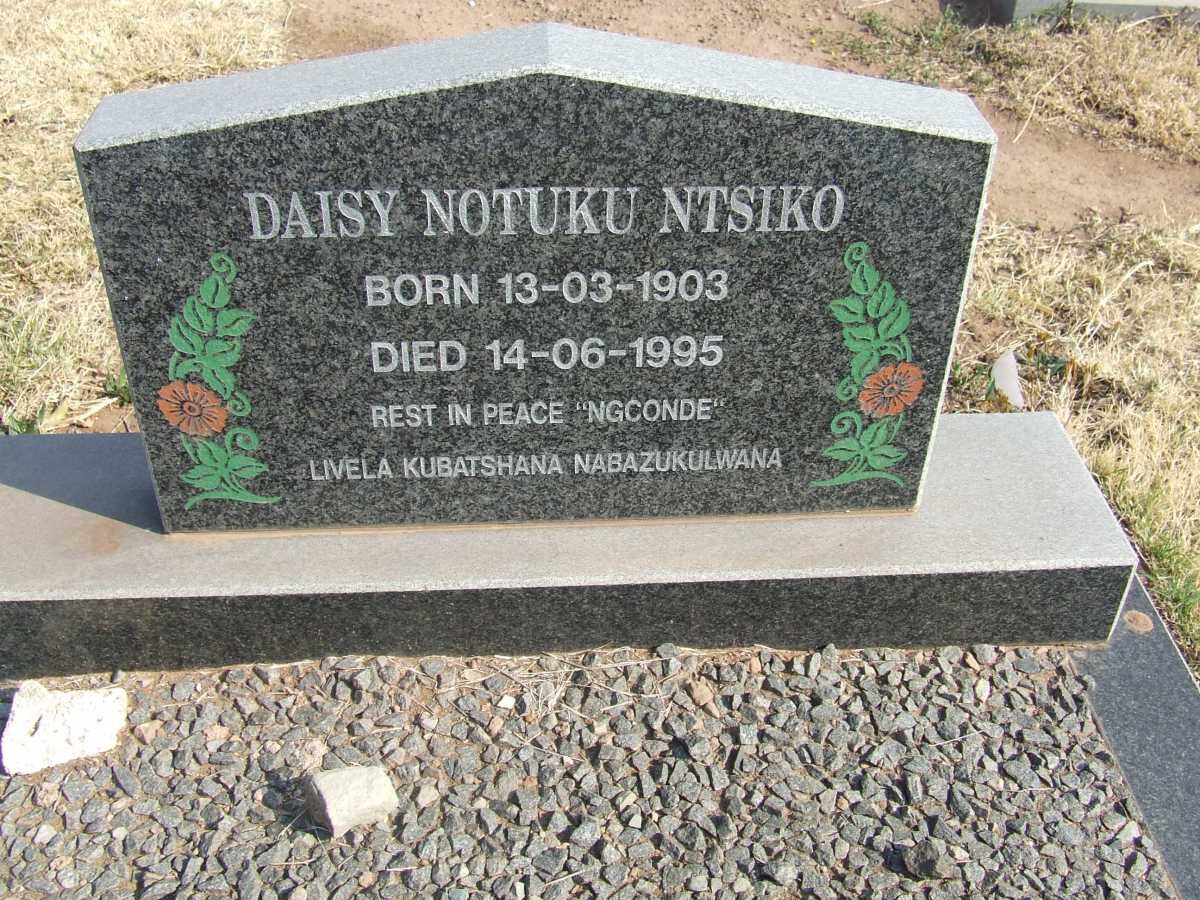 NTSIKO Daisy Notuku 1903-1995