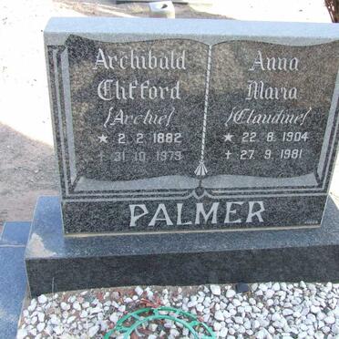 PALMER Archibald Clifford 1882-1979 &amp; Anna Maria 1904-1981