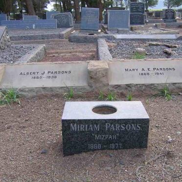 PARSONS Albert J. 1860-1938 &amp; Mary A.E. 1869-1941 :: PARSONS Miriam 1888-1977