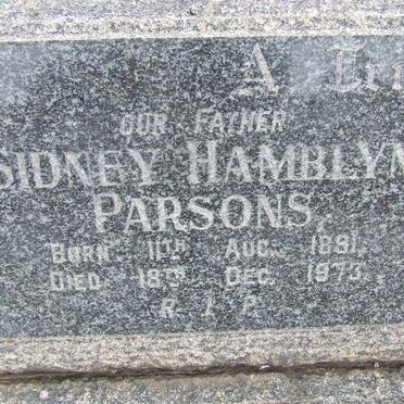 PARSONS Sidney Hamblyn 1891-1973
