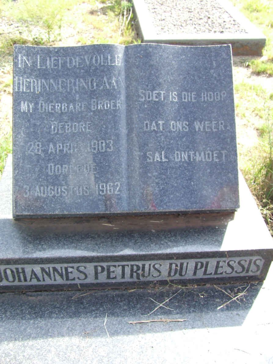 PLESSIS Johannes Petrus, du 1903-1962