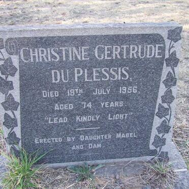 PLESSIS Christine Gertrude, du -1956