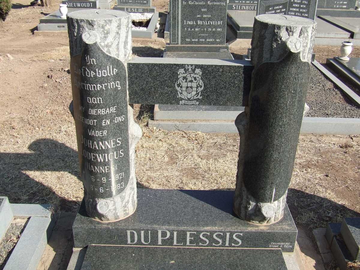 PLESSIS Johannes Lodewicus, du 1921-1983