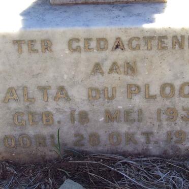 PLOOY Alta, du 1933-1933 