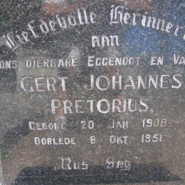 PRETORIUS Gert Johannes 1908-1951