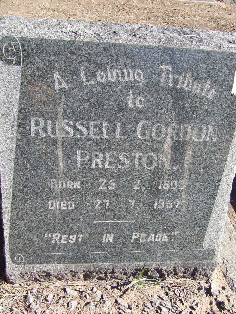 PRESTON Russell Gordon 1903-1957