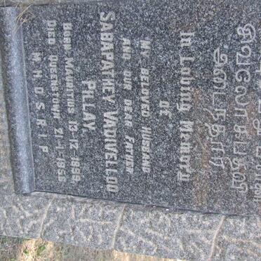 PILLAY Sabapathey Vadivelloo 1898-1956