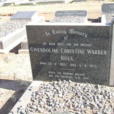 ROUX Gwendoline Christine Warren 1905-1972