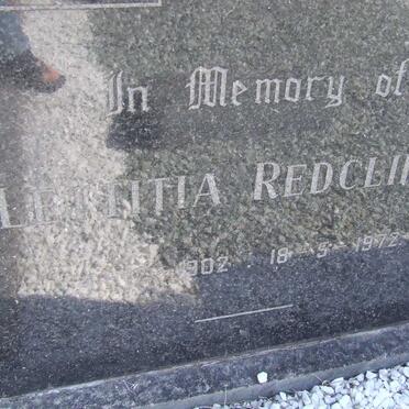 REDCLIFFE Lettitia 1902-1972