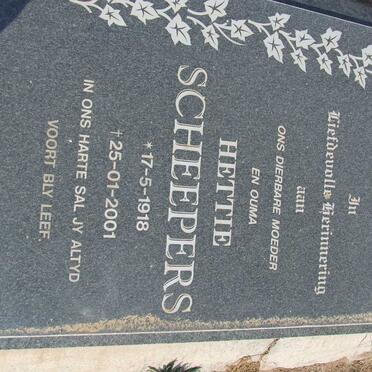 SCHEEPERS Hettie 1918-2001