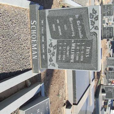 SCHOEMAN Thys 1938-1981 &amp; Willempie DELPORT 1934-1984