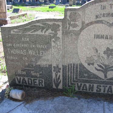 STADEN Thomas Willem, van 1888-1954 &amp; Isabella Johanna 1883-1962 