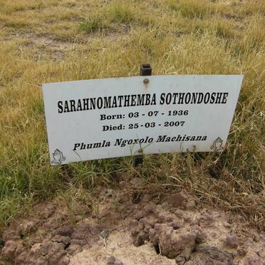 SOTHONDOSHE Sarah Nomathemba 1936-2007