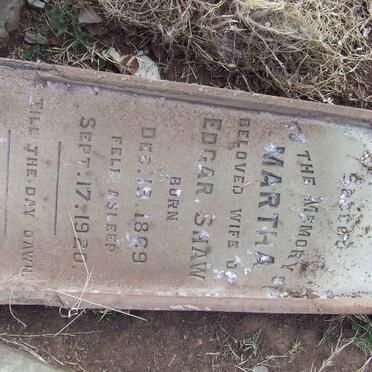 SHAW Edgar 1868-1943 &amp; Martha 1869-1920