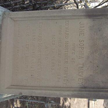 TURVEY Edward Mortimer 1811-1897 &amp; Jane Sophia -1894