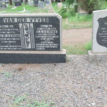 VYVER G.J.M., van der -1947 &amp; C.G. OOSTHUIZEN -1959 :: OOSTHUYSEN Kate nee FRONEMAN -1920