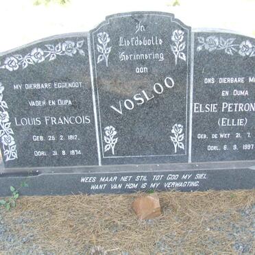 VOSLOO Louis Francois 1912-1974 &amp; Elsie Petronella DE WET 1914-1997