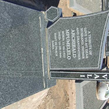 VALI Archibald Mpumelelo 1937-1996