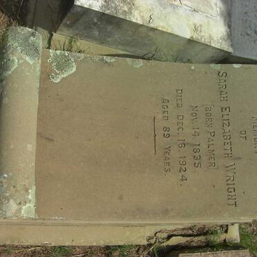 WRIGHT Sarah Elizabeth nee PALMER 1835-1924