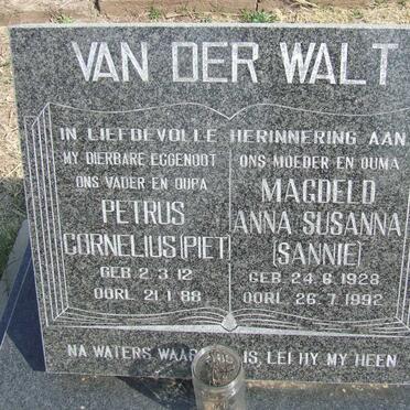 WALT Petrus Cornelius, van der 1912-1988 &amp; Magdeld Anna Susanna 1928-1992