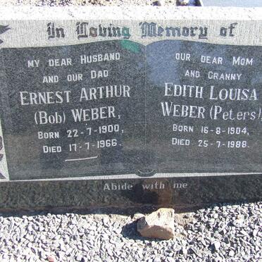 WEBER Ernest Arthur 1900-1966 &amp; Edith Louisa PETERS 1904-1988
