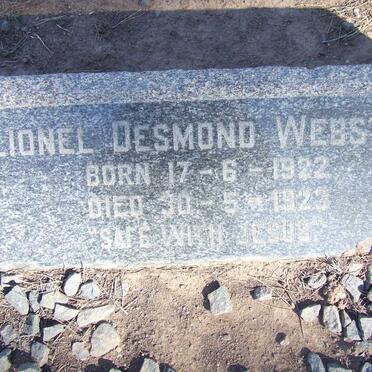 WEBSTER Lionel Desmond  1922-1923