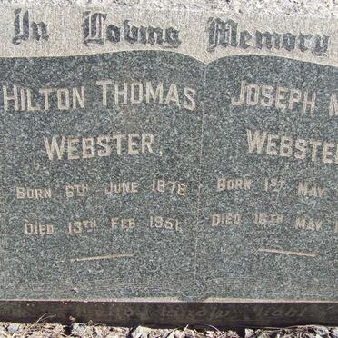 WEBSTER Hilton Thomas 1878-1951 :: WEBSTER Joseph May 1875-1958