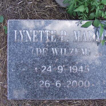 MARAIS Lynette P. nee DE WILZEM 1945 - 2000