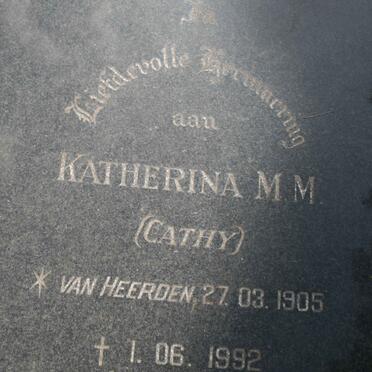 ? Katherina M.M. nee VAN HEERDEN 1905-1992
