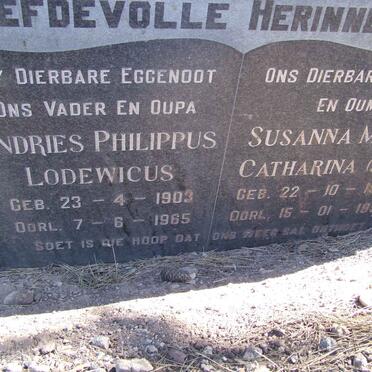 ? Andries Philippus Lodewicus 1903-1965 &amp; Susanna Maria Catharina SMIT 1909-1992