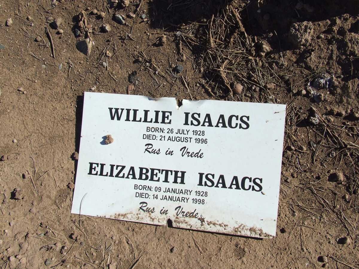 ISAACS Willie 1928-1996 &amp; Elizabeth 1928-1998