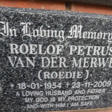 MERWE Roelof Petrus, van der 1954-2009
