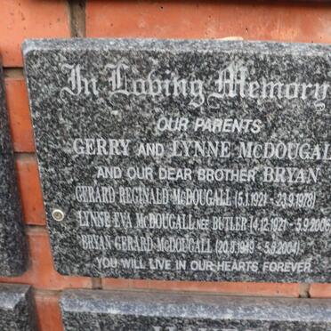 MCDOUGALL Gerard Reginald 1921-1978 & Lynne Eva BUTLER 1921-2006 :: MCDOUGALL Bryan Gerard 1949-2004