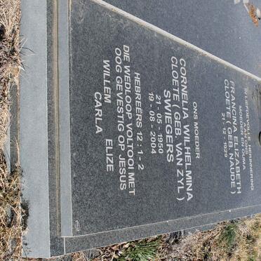 CLOETE Francina Elizabeth nee NAUDE 1929- :: SWIEGERS Cornelia Wilhelmina Cloete nee VAN ZYL 1950-2004