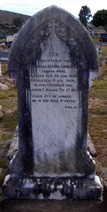 LOMBARD Cornelia Gesina nee ROUX 1830-1905