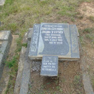 VYVER Dorothea Gertruida Johanna, van der nee SCHOEMAN 1883-1952
