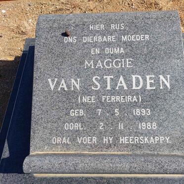 STADEN Maggie, van nee FERREIRA 1893-1988