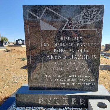 BEKKER Arend Jacobus 1910-1972