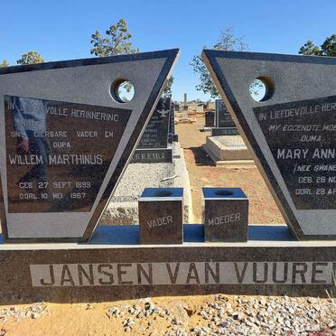 VUUREN Willem Marthinus, Jansen van 1899-1967 &amp;  Mary Ann BOTHA nee SWANEPOEL 1902-1963