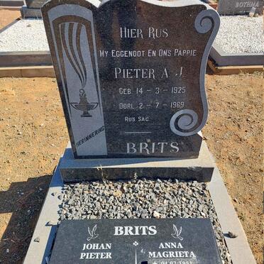 BRITS Pieter A.J. 1925-1969 :: BRITS Johan Peter 1950-2015 :: BRITS Anna Magrieta 1951-2016