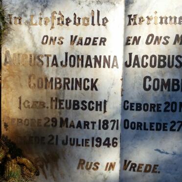 COMBRINCK Jacobus Coenraad 1868-1920 &amp; Augusta Johanna HEUBSCH 1871-1946