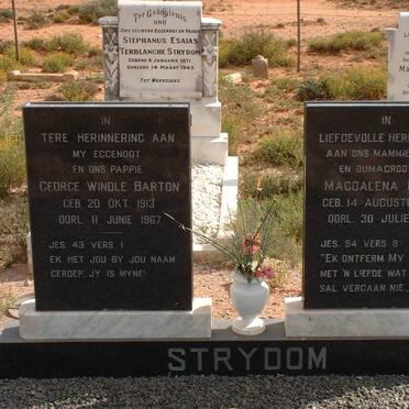 STRYDOM George Windle Barton 1913-1967 &amp; Magdalena Maria 1919-2000
