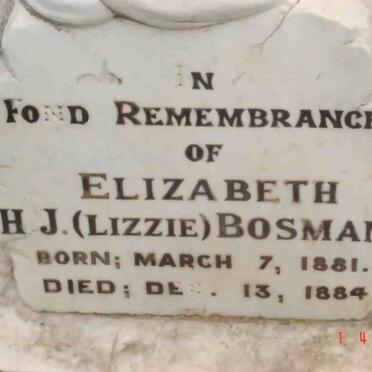 BOSMAN Elizabeth H.J. 1881-1884