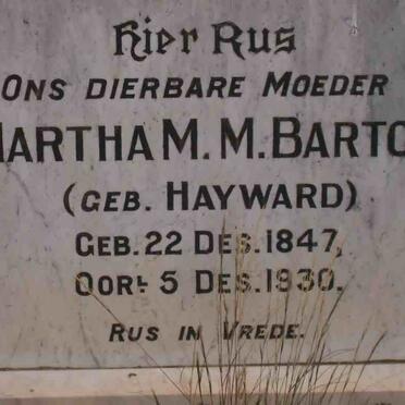 BARTON Martha M.M. nee HAYWARD 1847-1930