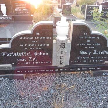 BIRK Christoffel Johan van Zyl 1927-1977 & Mary Dorothy nee LYONS 1930-2011
