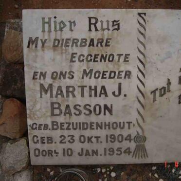 BASSON Martha J. nee BEZUIDENHOUT 1904-1954