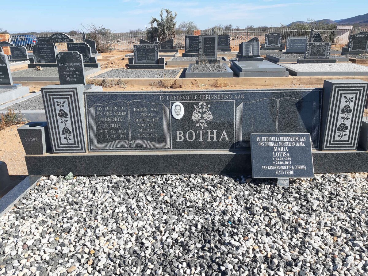 BOTHA Hendrik Petrus 1894-1977 &amp; Maria Louisa 1916-2017