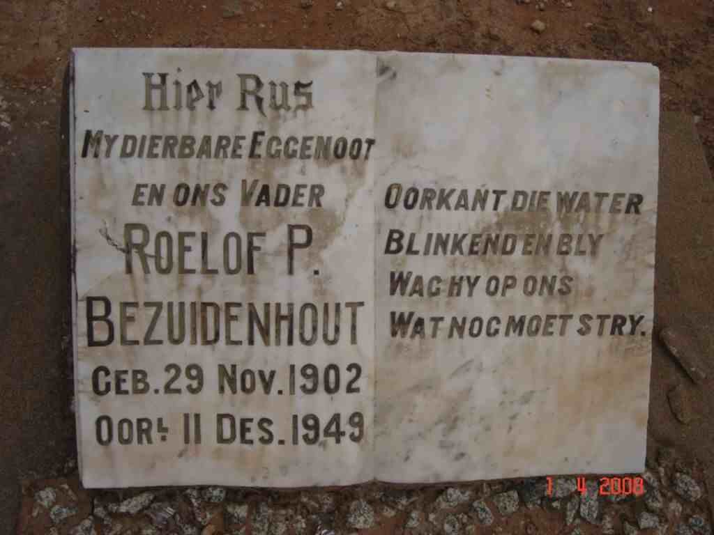 BEZUIDENHOUT Roelof P. 1902-1949